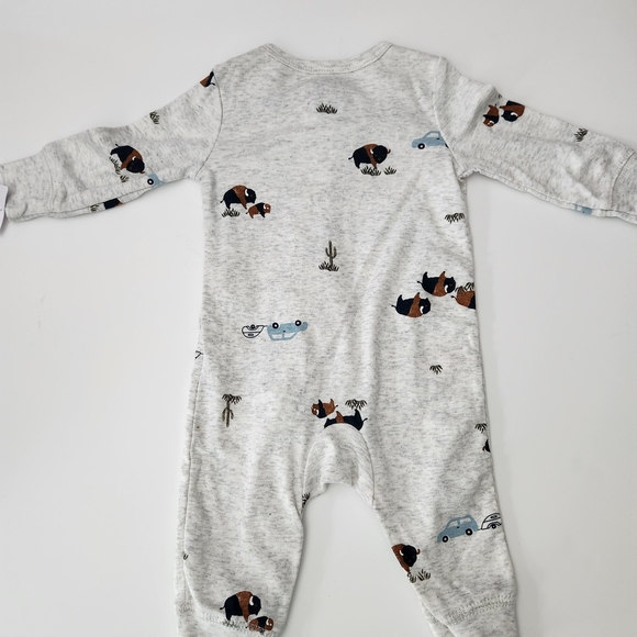 Carter's Light Gray Animal Print Footie - Picture 6 of 6